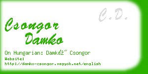 csongor damko business card